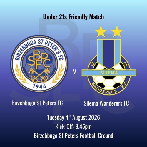 Match Ticket: Youth Team Pre-Season Series versus Sliema Wanderers FC