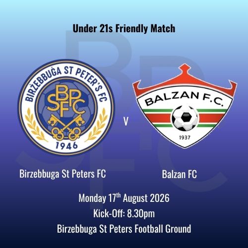Match Ticket: Youth Team Pre-Season Series versus Balzan FC